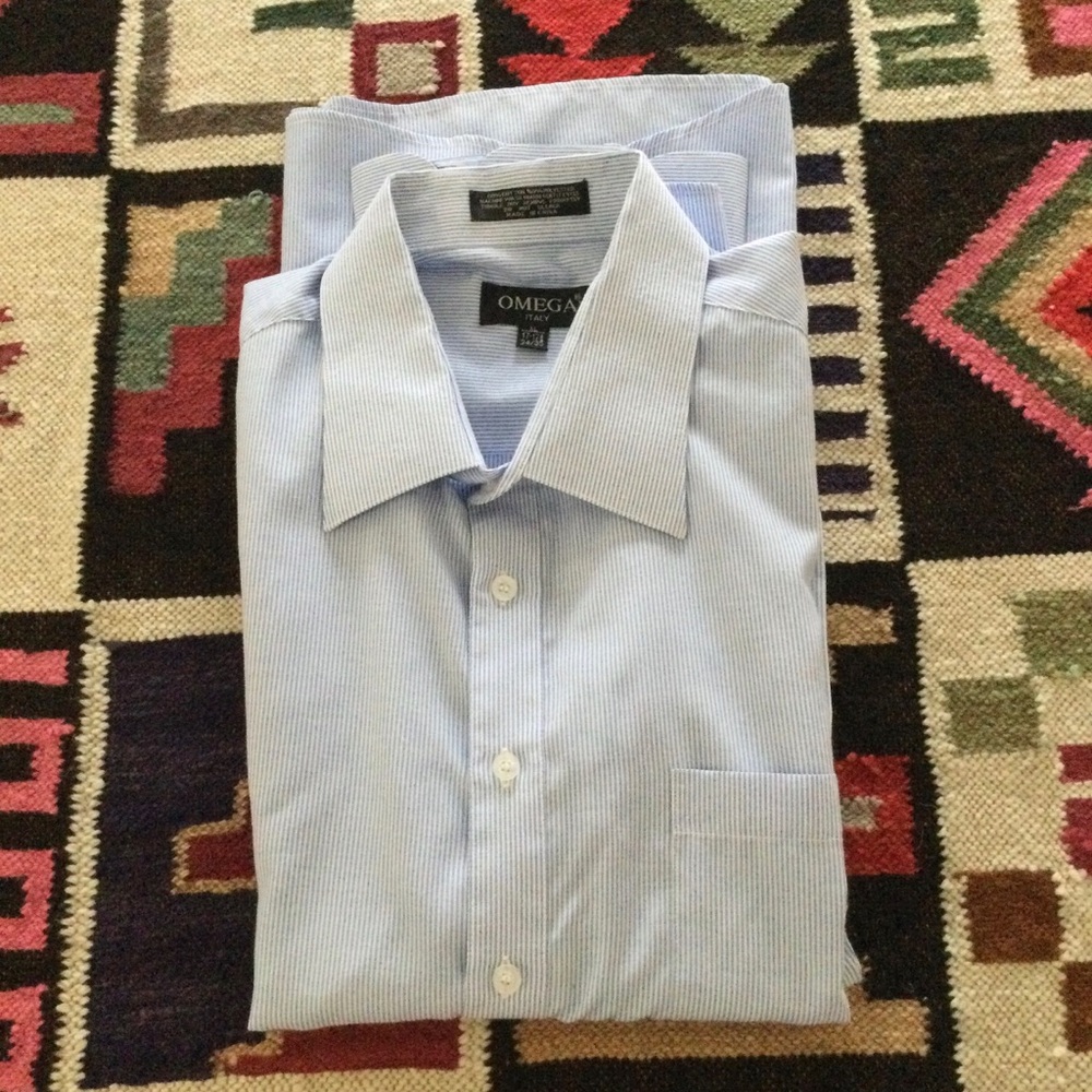 OMEGA Men’s Light Blue Dress Shirt